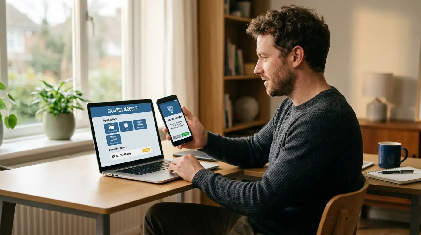 Spieler bestätigt eine eps-Casino-Buchung in der Banking-App mit pushTAN-Verfahren
